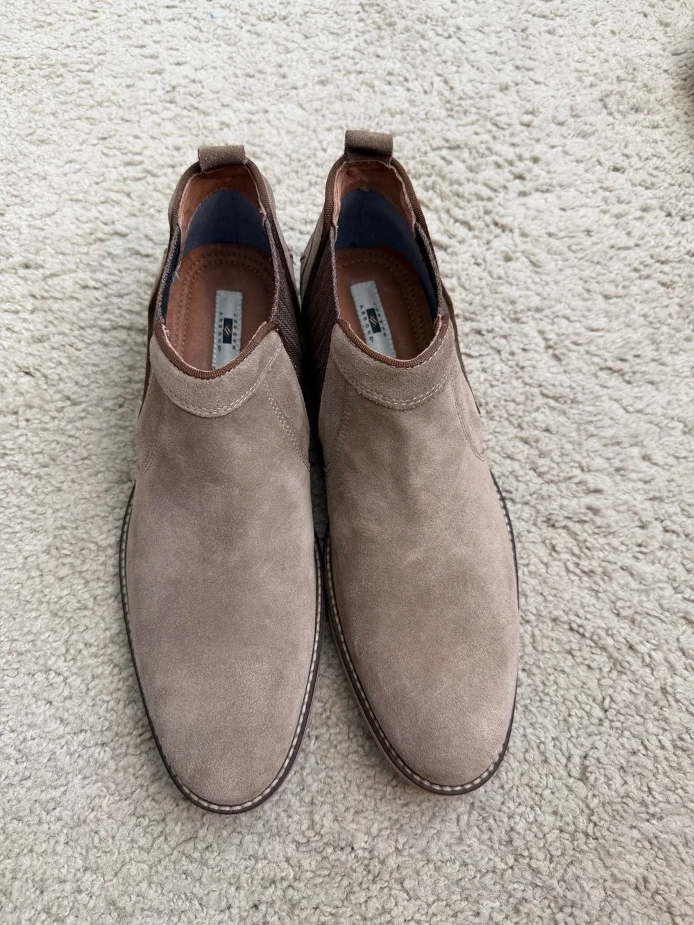 Joseph Abboud Men's Suede Chelsea Boots in Taupe